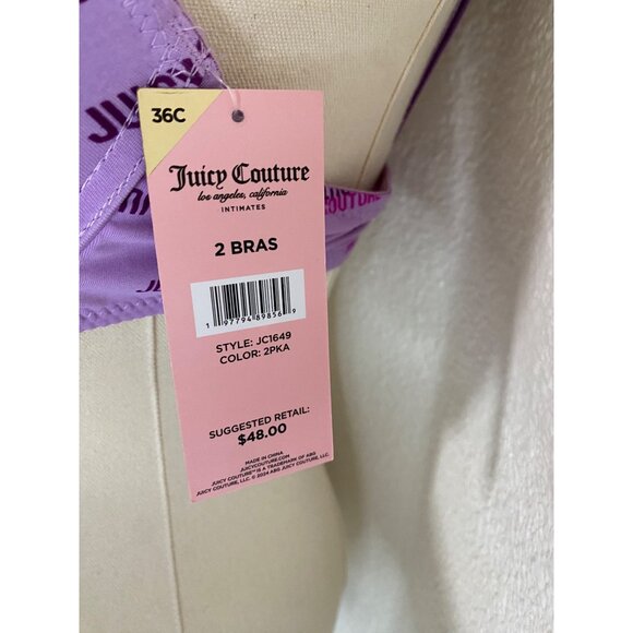 Juicy Couture Intimates 5 Pack Bikini Underwear & Push Up Bra Matching Set